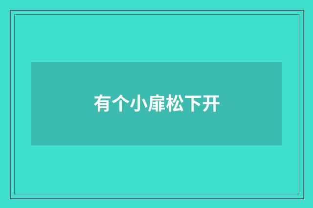 有个小扉松下开