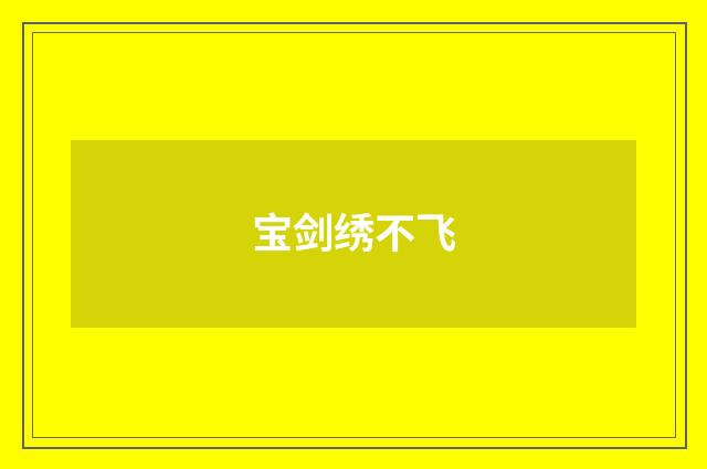 宝剑绣不飞