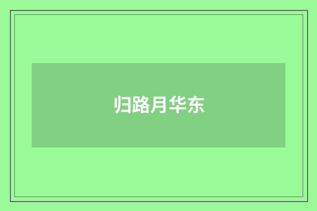 归路月华东