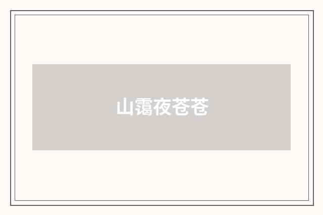 山霭夜苍苍