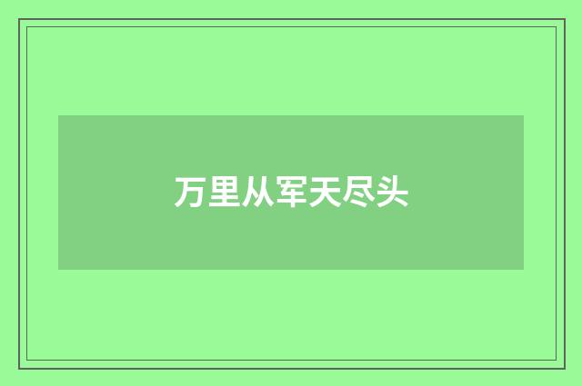 万里从军天尽头