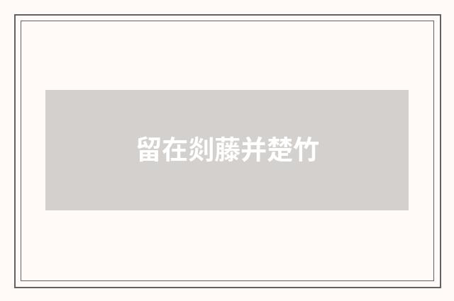 留在剡藤并楚竹