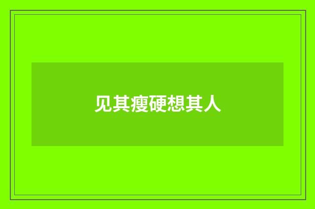 见其瘦硬想其人