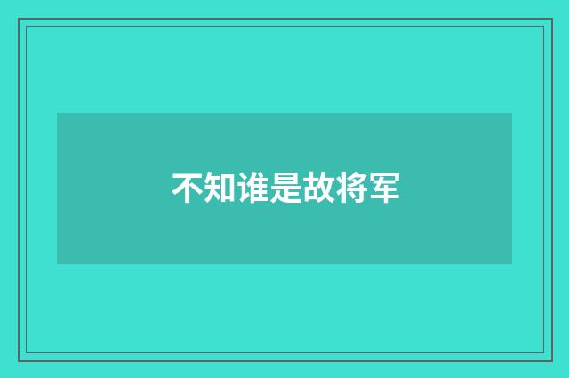 不知谁是故将军