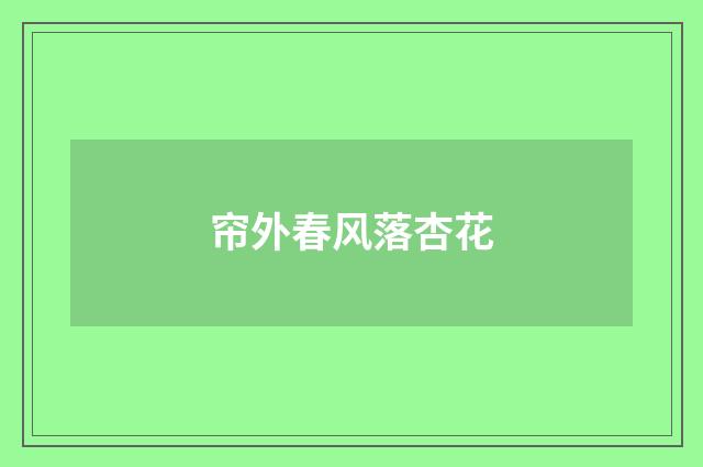 帘外春风落杏花