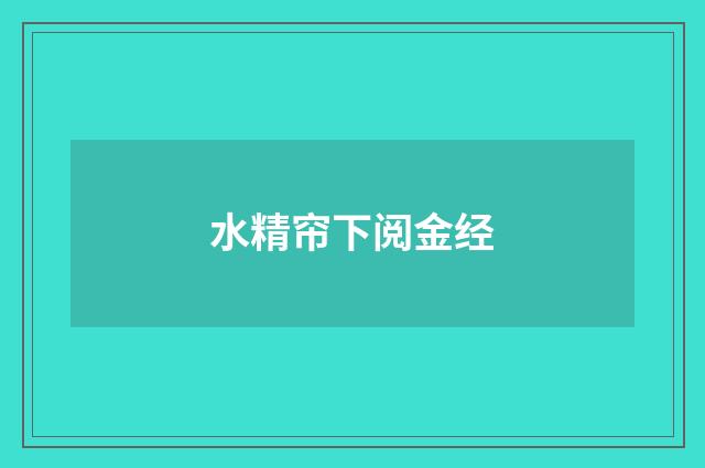 水精帘下阅金经