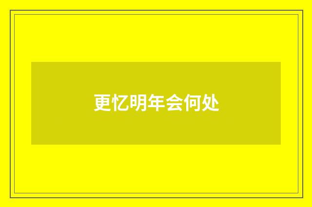 更忆明年会何处
