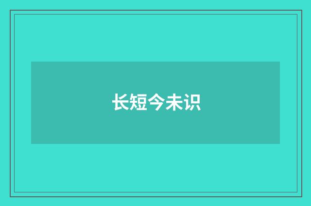 长短今未识