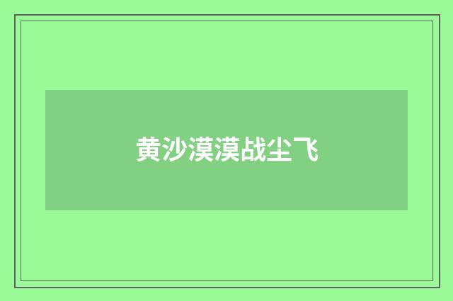 黄沙漠漠战尘飞