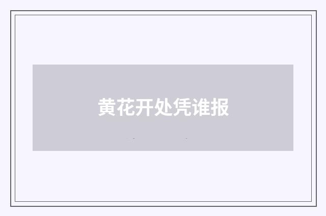 黄花开处凭谁报