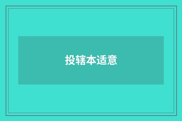 投辖本适意