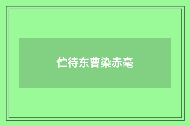 伫待东曹染赤毫