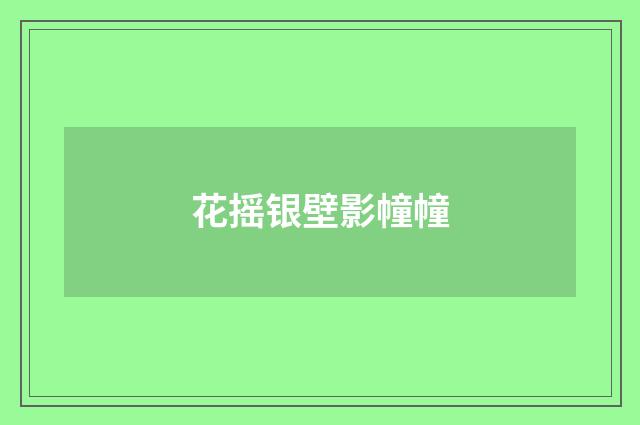 花摇银壁影幢幢