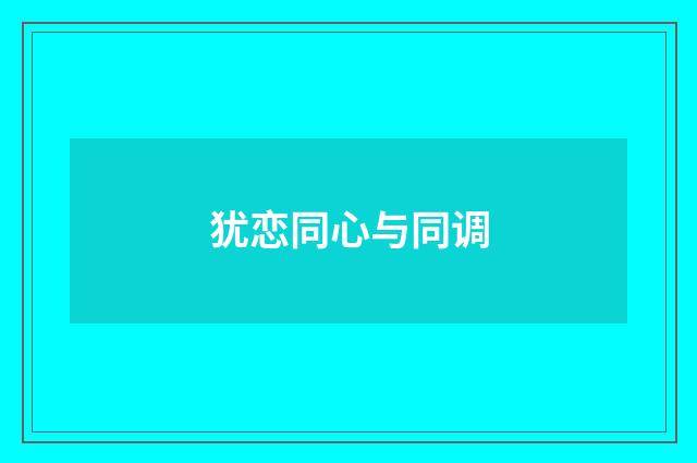 犹恋同心与同调