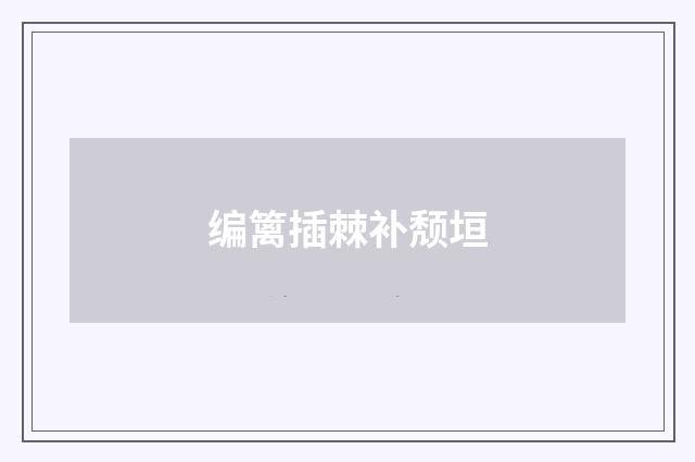 编篱插棘补颓垣