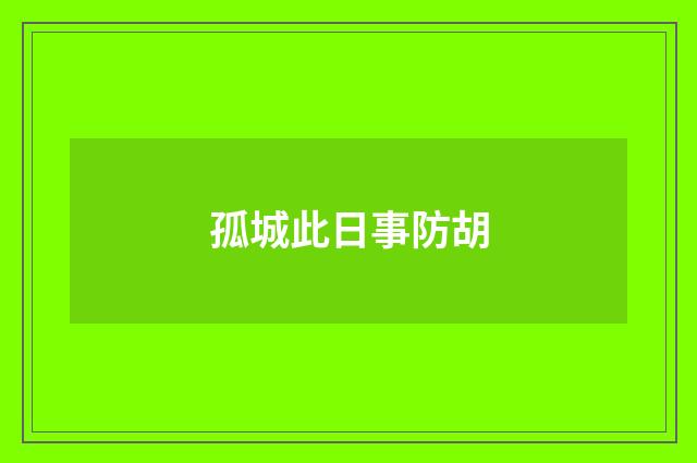 孤城此日事防胡