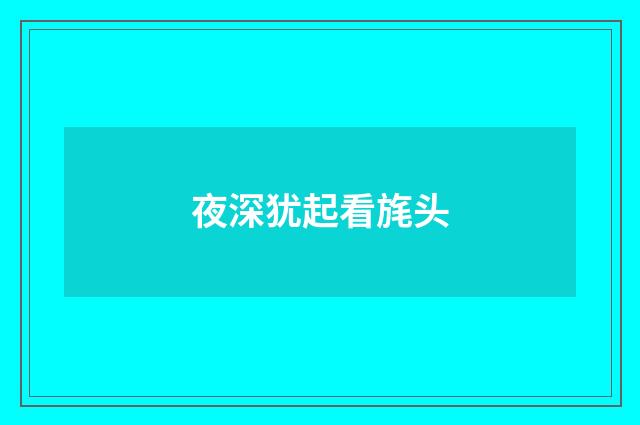 夜深犹起看旄头
