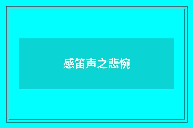 感笛声之悲惋