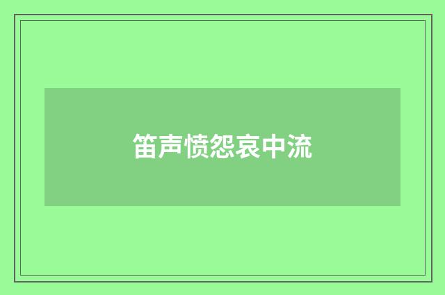 笛声愤怨哀中流
