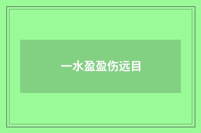一水盈盈伤远目
