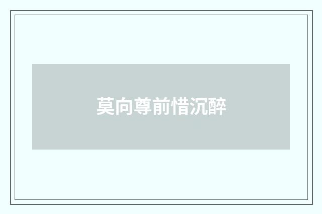 莫向尊前惜沉醉