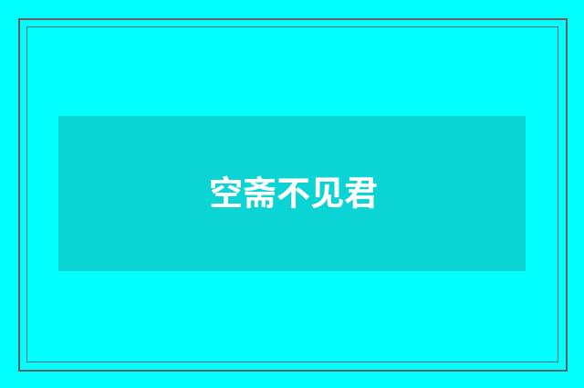 空斋不见君