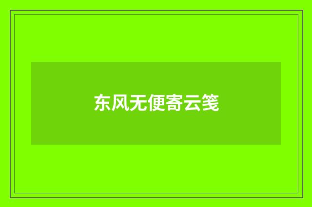 东风无便寄云笺