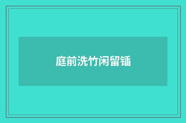 庭前洗竹闲留锸