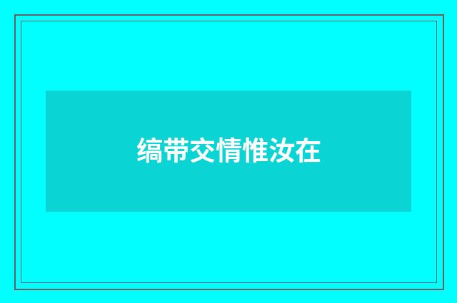 缟带交情惟汝在