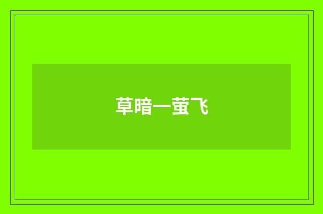 草暗一萤飞