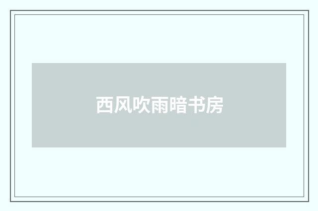 西风吹雨暗书房