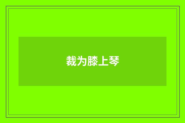 裁为膝上琴