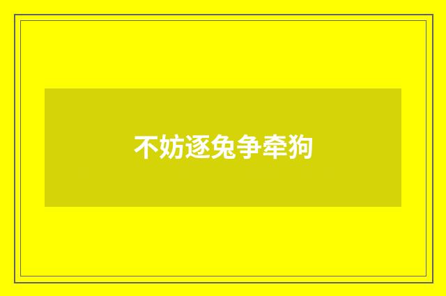 不妨逐兔争牵狗
