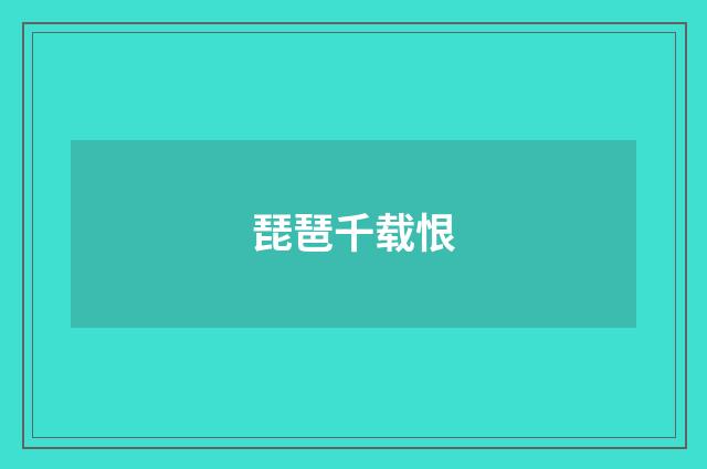 琵琶千载恨