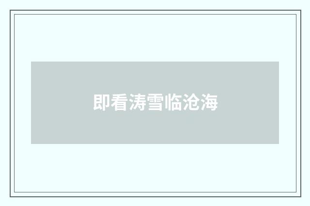 即看涛雪临沧海