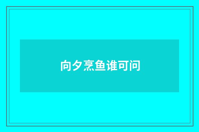 向夕烹鱼谁可问