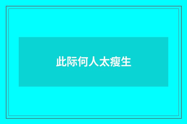 此际何人太瘦生