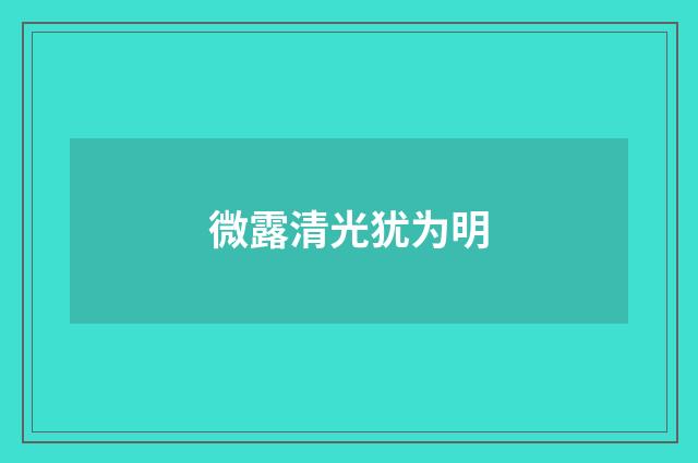 微露清光犹为明