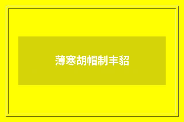 薄寒胡帽制丰貂