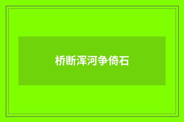桥断浑河争倚石