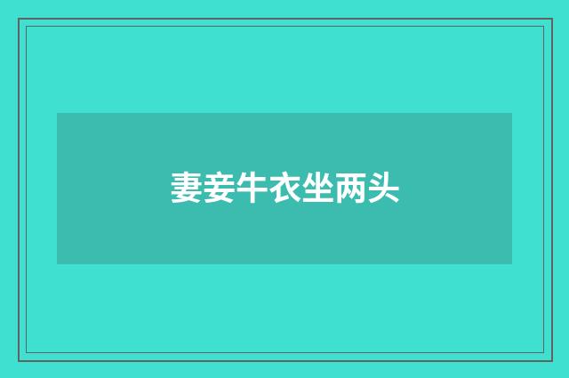 妻妾牛衣坐两头