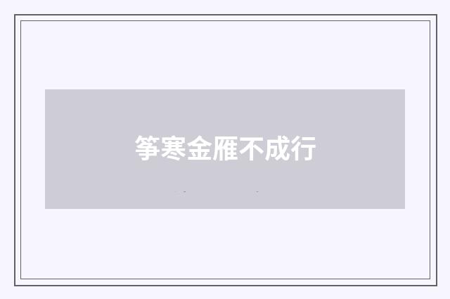 筝寒金雁不成行