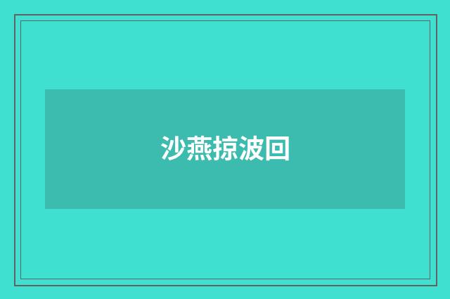 沙燕掠波回