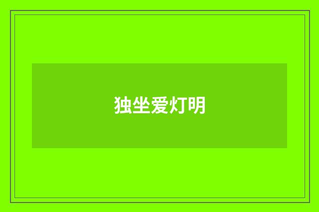 独坐爱灯明