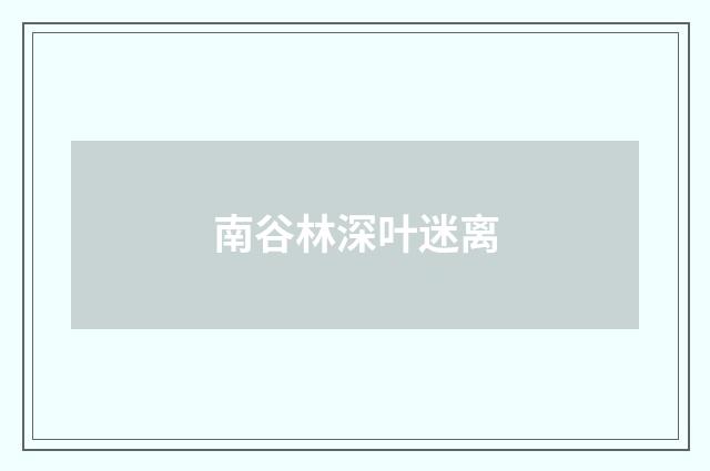 南谷林深叶迷离