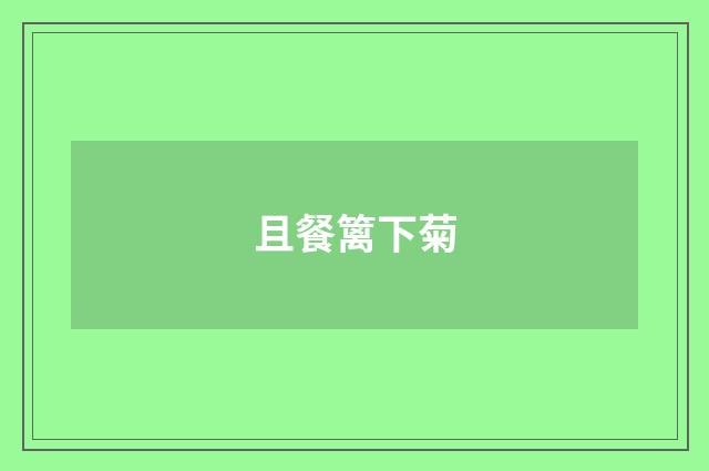 且餐篱下菊