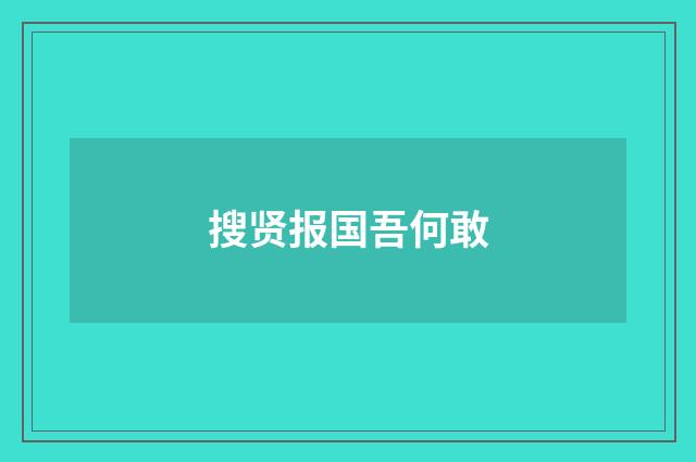 搜贤报国吾何敢