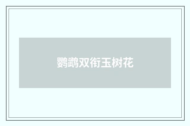 鹦鹉双衔玉树花