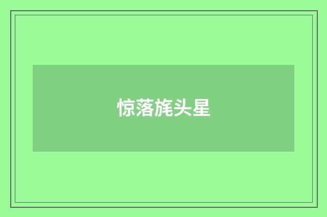 惊落旄头星