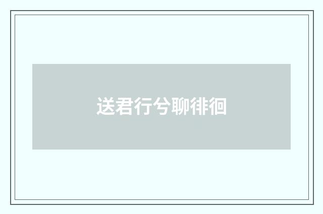 送君行兮聊徘徊
